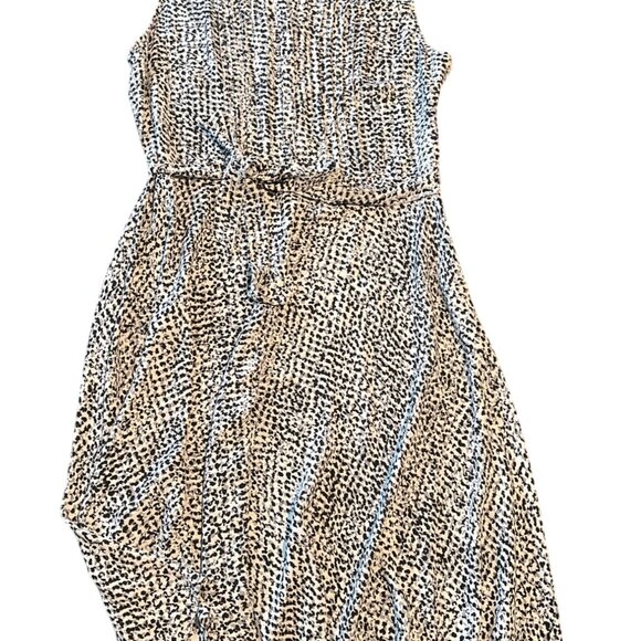 Nanette Lapore Black & White Animal Print Sleeveless Dress w/Tie Waist Size 8 - Picture 2 of 7